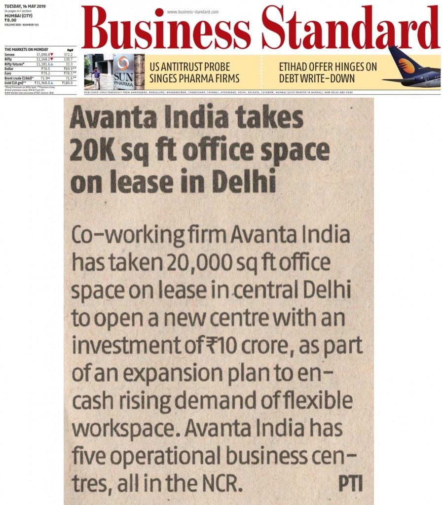 Avanta India takes 20K sq ft office space on lease in Delhi to open co-working center