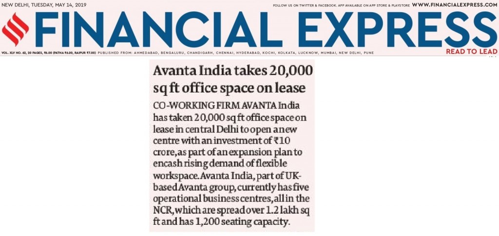Avanta India takes 20K sq ft office space on lease in Delhi to open co-working center