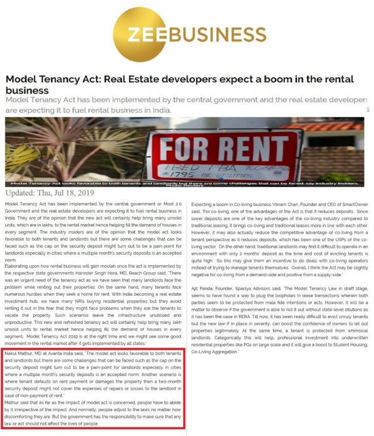 Model Tenancy Act: Real Estate developers expect a boom in the rental business