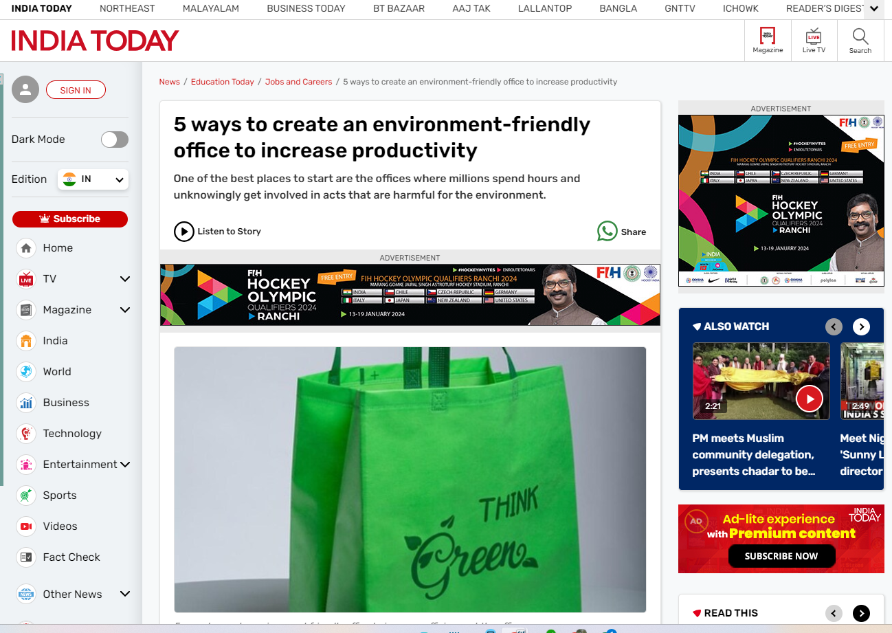 5 ways to create an environment-friendly office to increase productivity